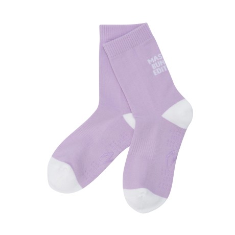 여성 백 로고 논슬립 중목 양말