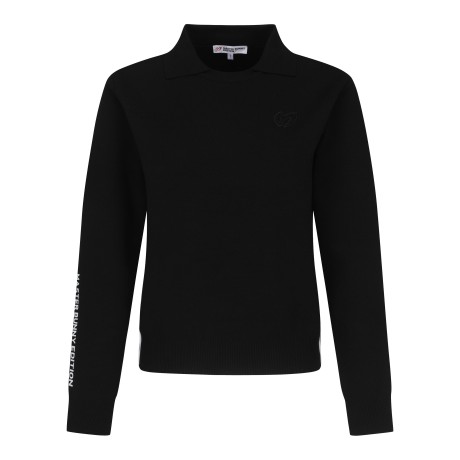 여성 컬러 라인 카라 스웨터