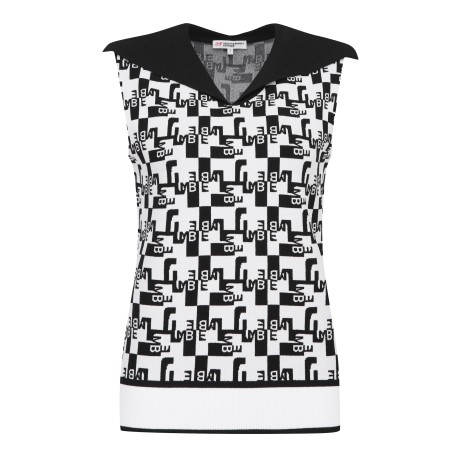 여성 세일러 카라 패턴 니트 베스트