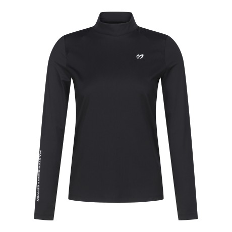 여성 골조직 우븐 믹스 모크넥 베이스레이어