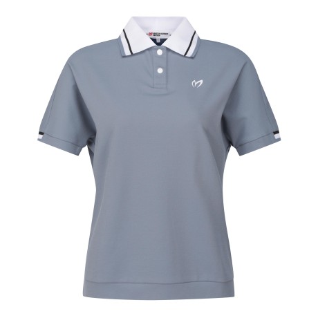 여성 배색 칼라 반팔 티셔츠