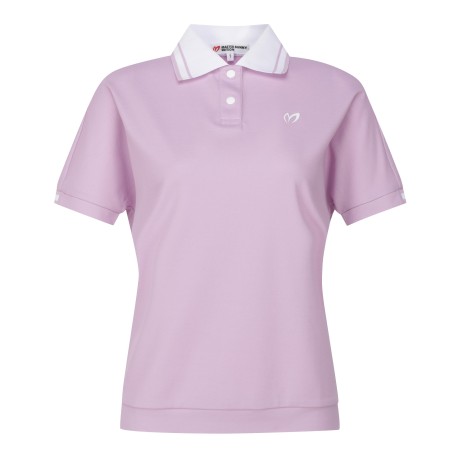 여성 배색 칼라 반팔 티셔츠