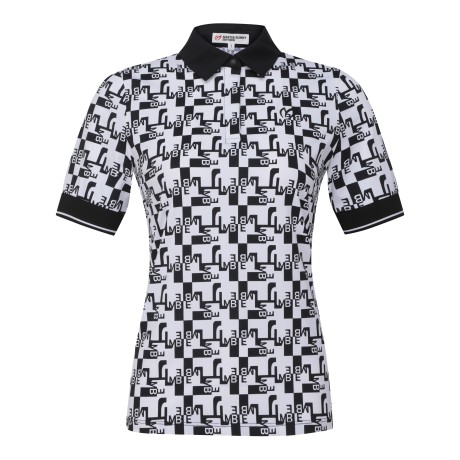 여성 모노그램 패턴 쿨링 반팔 칼라 티셔츠