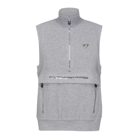 여성 포켓 루즈핏 저지 집업 베스트