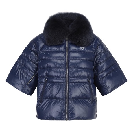 [기간한정 가격인하]여성 컬러 퍼 유광 반팔 다운 점퍼