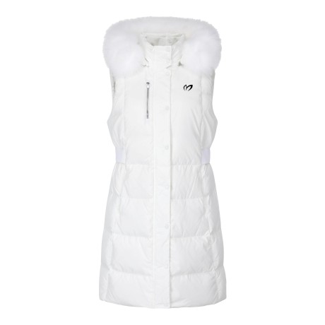 [기간한정 가격인하]여성 폭스 퍼 후드 구스 다운 롱 베스트