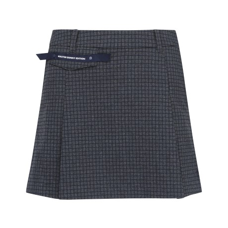 여성 체크 플리츠 큐롯 기모 스커트