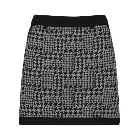 여성 메탈릭 블록 하운드투스 스커트