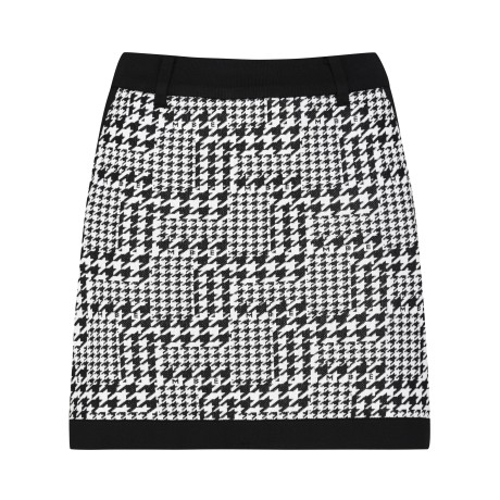 여성 메탈릭 블록 하운드투스 스커트