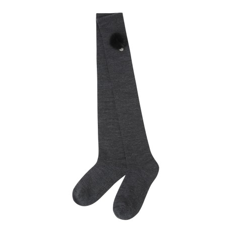 여성 밍크 방울 울 니하이 삭스