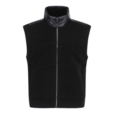 여성 부클 우븐 블록 다운 방풍 베스트