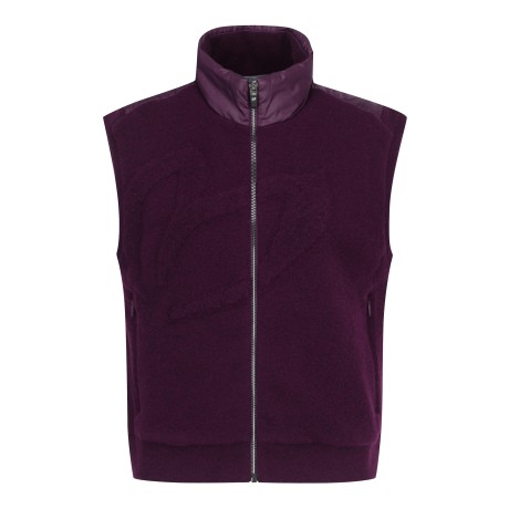 여성 부클 우븐 블록 다운 방풍 베스트