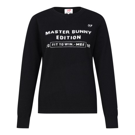 여성 캐시미어 레터링 자카드 스웨터