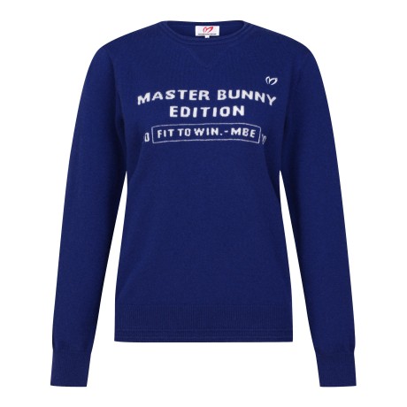 여성 캐시미어 레터링 자카드 스웨터