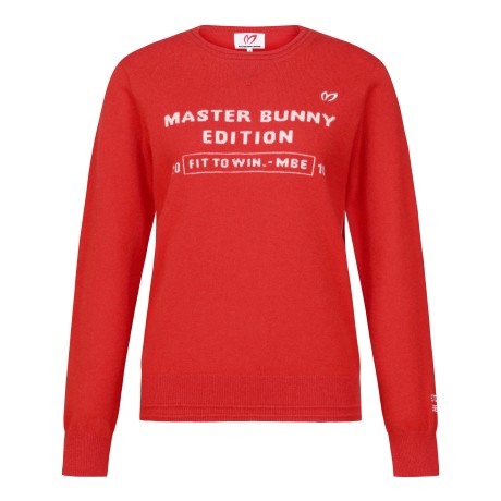 여성 캐시미어 레터링 자카드 스웨터