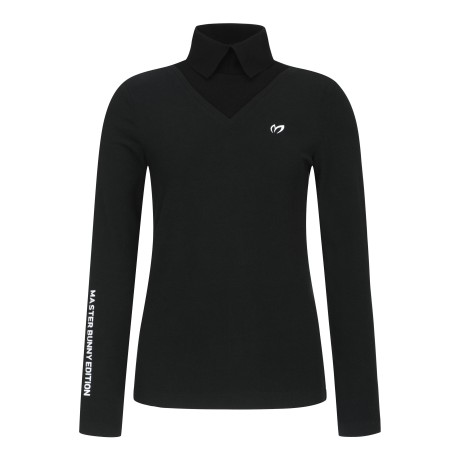 여성 소프트 니트 카라 이너 티셔츠