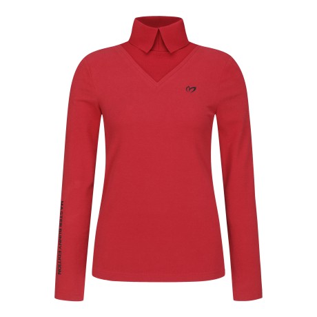 여성 소프트 니트 카라 이너 티셔츠