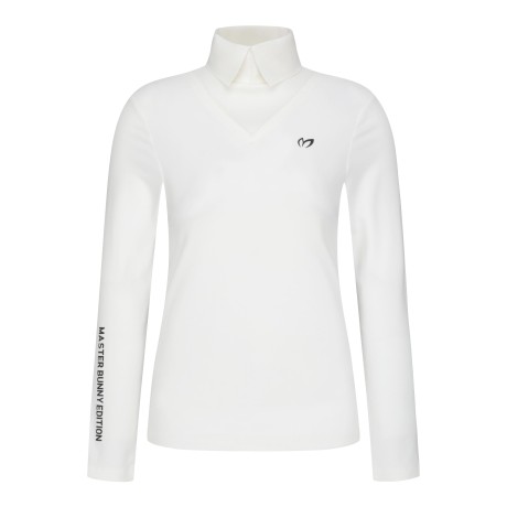 여성 소프트 니트 카라 이너 티셔츠