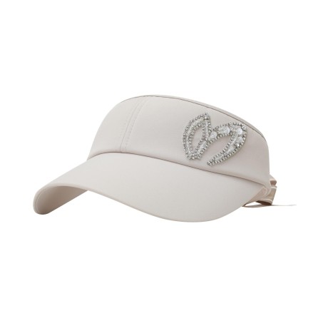 여성 비딩 심볼 리본 썬바이저