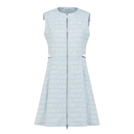 여성 로고 패턴 웨이스트 슬릿 원피스