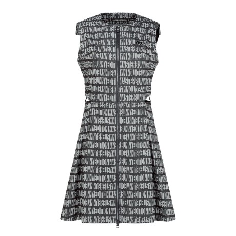 여성 로고 패턴 웨이스트 슬릿 원피스