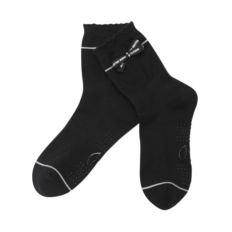 여성 로고 리본 논슬립 중목 양말