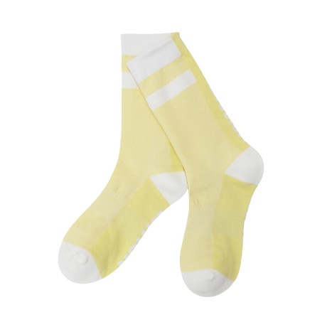 여성 백 배색 로고 레터링 장목 양말