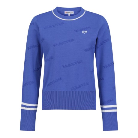 [윤이나프로 착용] 여성 부클 로고 패턴 긴팔 니트