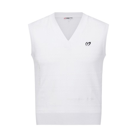 여성 엠보 체크 로고 니트 베스트