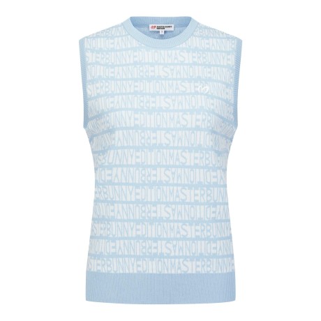 여성 로고 스트라이프 니트 베스트