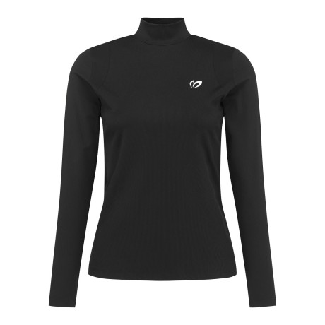 여성 심볼 모크넥 골조직 긴팔 티셔츠