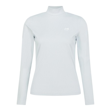 여성 심볼 모크넥 골조직 긴팔 티셔츠