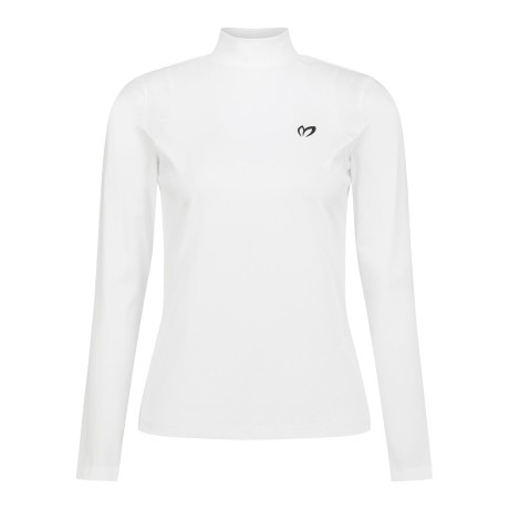 여성 심볼 모크넥 골조직 긴팔 티셔츠