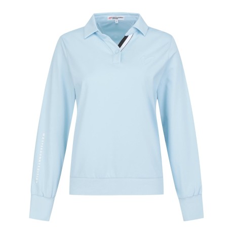 여성 엠보 심볼 칼라 긴팔 티셔츠