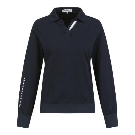 여성 엠보 심볼 칼라 긴팔 티셔츠