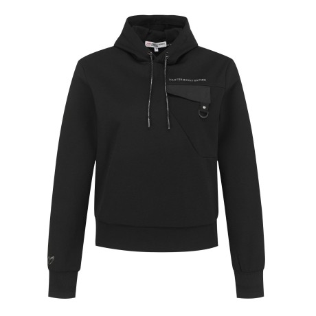 여성 우븐 블록 포켓 후드 티셔츠