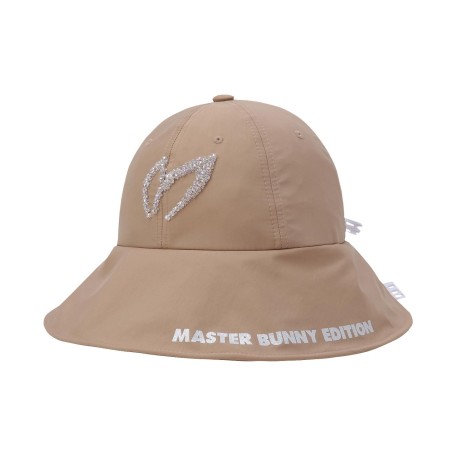 여성 큐빅 글러터 로고 백 리본 보닛햇