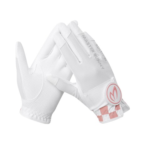 여성 로고 핫픽스 체커보드 블록 양손 장갑