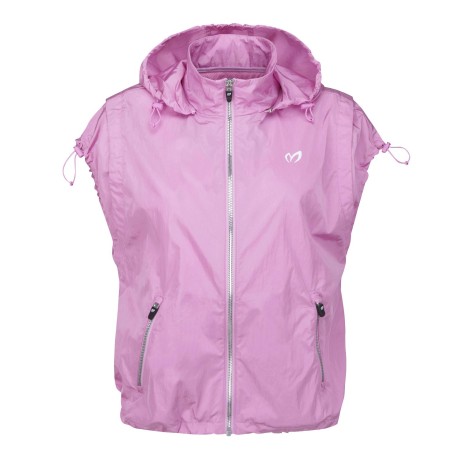 여성 솔리드 후드 윈드브레이커 집업 베스트