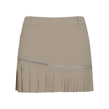 여성 믹스 플리츠 메쉬 블록 큐롯 스커트