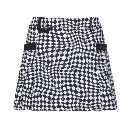 여성 옵아트 사이드 플리츠 큐롯 스커트