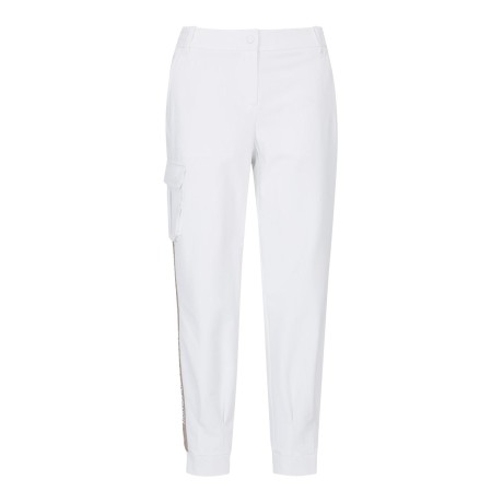 여성 다트 헴 시어서커 조거 팬츠