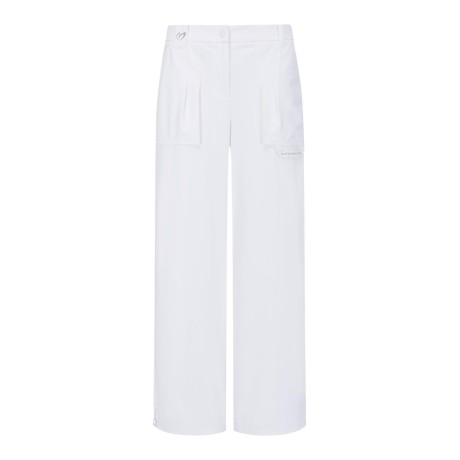 여성 턱 포켓 스트링 와이드 팬츠