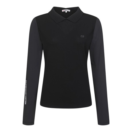 여성 냉감 슬리브 믹스 칼라 니트