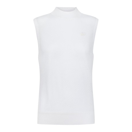 여성 심볼 패치 메쉬 니트 베스트