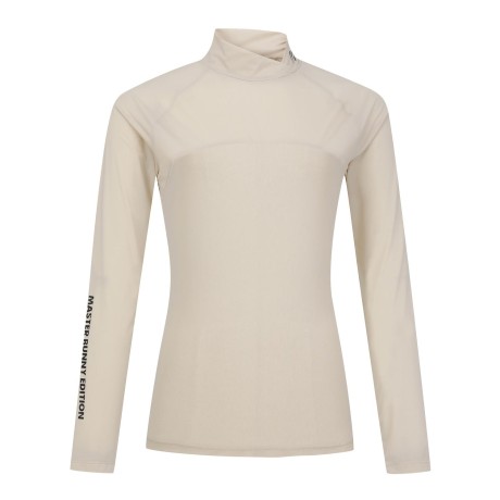 여성 튤 블록 모크넥 냉감 베이스 레이어