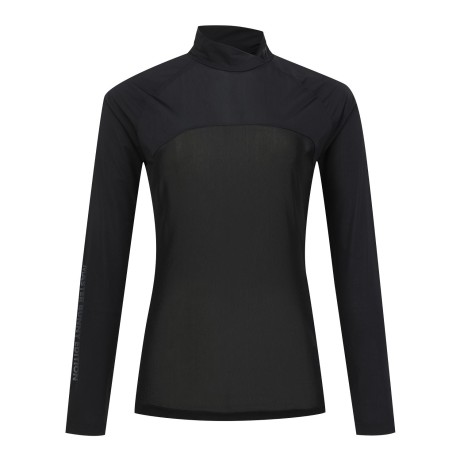 여성 튤 블록 모크넥 냉감 베이스 레이어