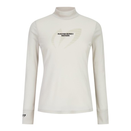 여성 로고 모크넥 메쉬 긴팔 티셔츠