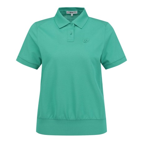 여성 심볼 패치 칼라 반팔 티셔츠