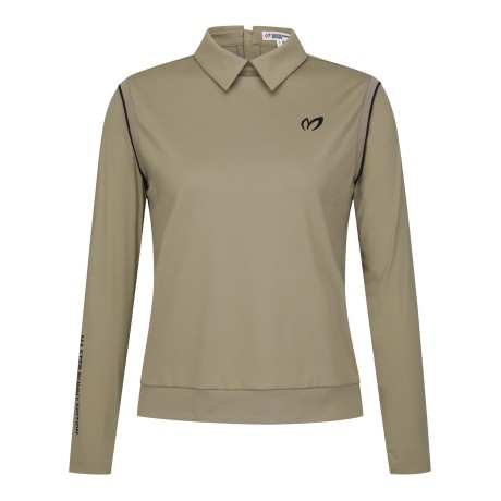 여성 냉감 슬리브 믹스 칼라 티셔츠